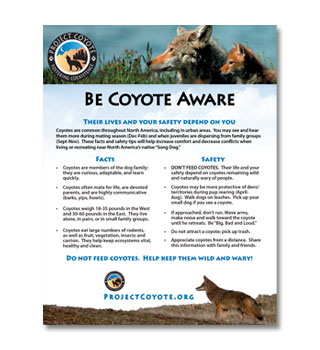 Be Coyote Aware Sign