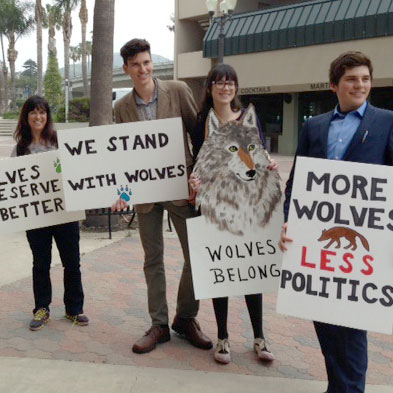 Grant McComb rallies youth to support wolves in California